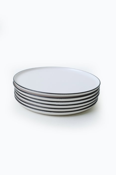 Hermia X00019019 Juego de Platos de Servicio de Gres Blanco Mate (6 Piezas)